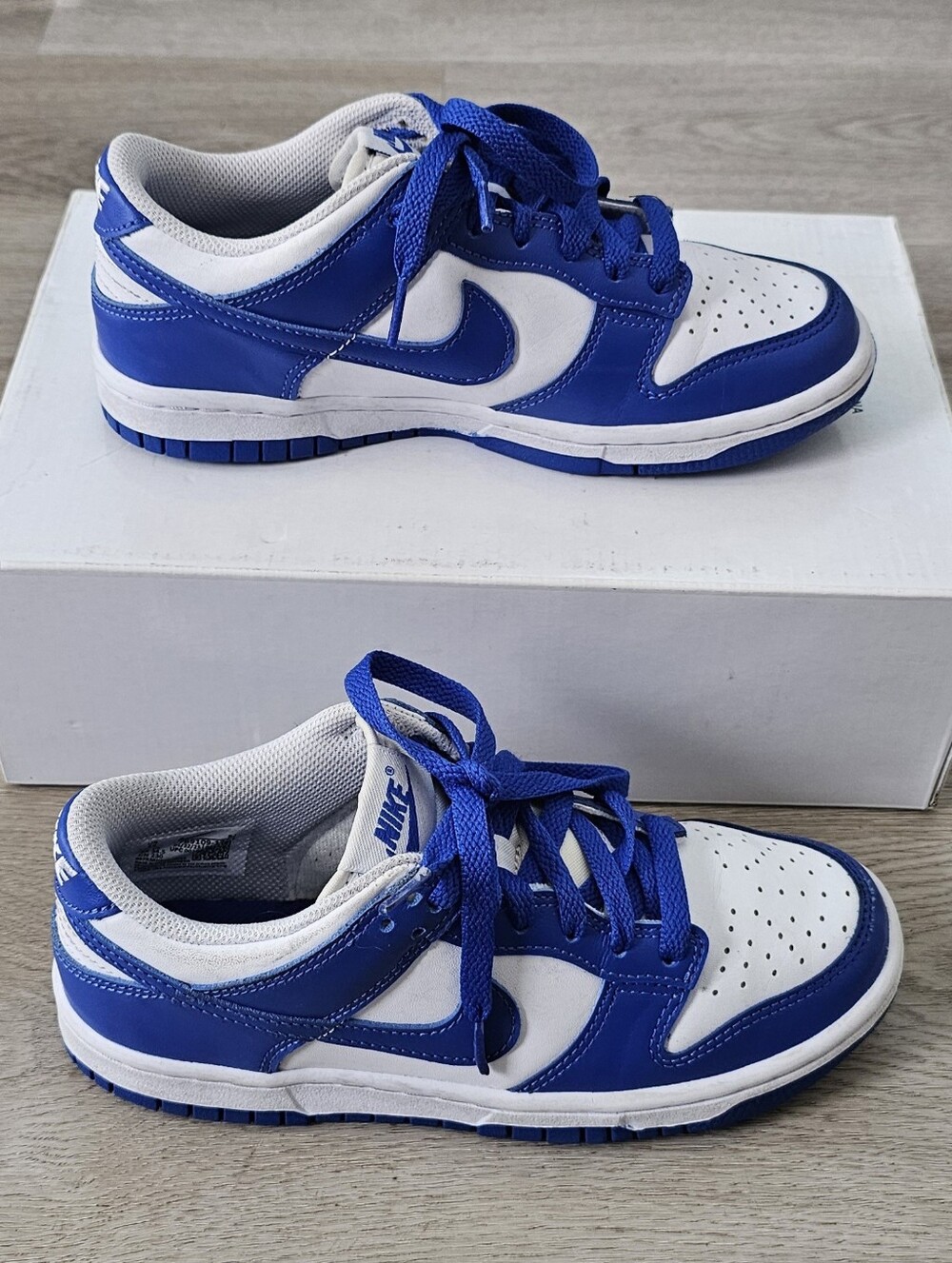 Nike Dunk Low Racer Blue White Kids Sneakers Size 4Y